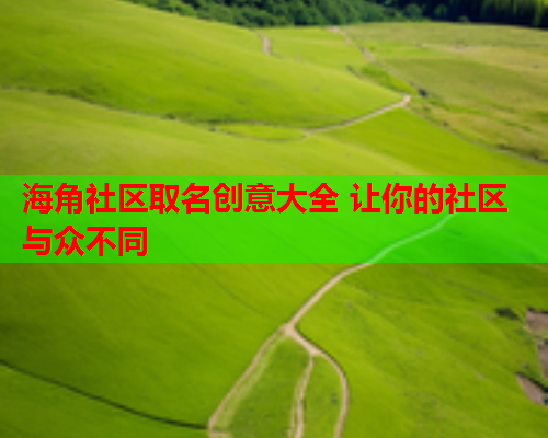 海角社区取名创意大全 让你的社区与众不同  第1张