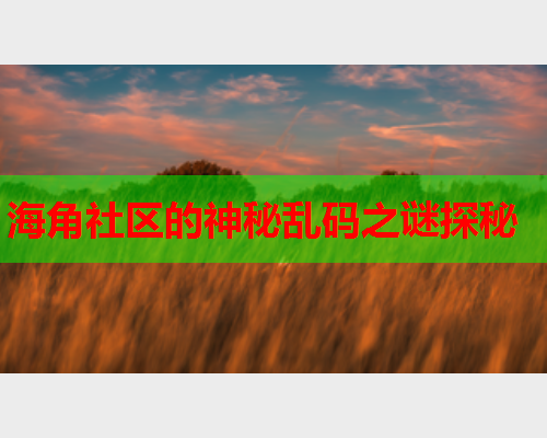 海角社区的神秘乱码之谜探秘  第2张