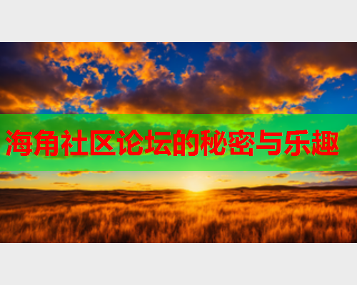 海角社区论坛的秘密与乐趣  第2张